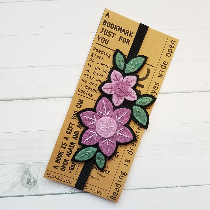 Purple Dreams Felt Flower Bookmark - Ari & Aura