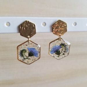 These forget me not dried flower earrings are the perfect gift for someone who loves nature and handmade items.