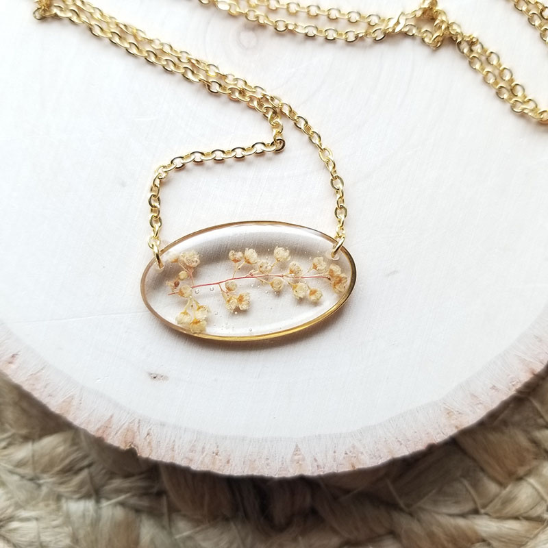 Personalized Birth Flower Necklace, Dried Pressed Flower Resin Necklace,  Customized Round Pendant Jewelry, Birthday Gifts, Gifts for Women -  GetNameNecklace