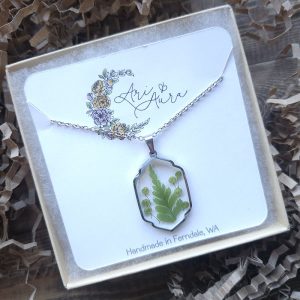Large Silver Fern Pendant Necklace
