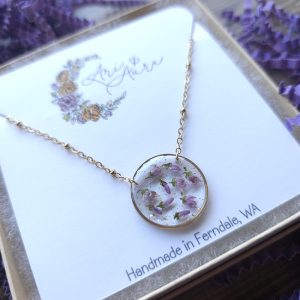 Romantic Dried Flower glitter necklace