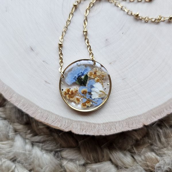 Dried Flower Bouquet Resin Necklace